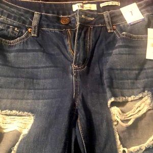 YMI mid rise skinny jeans ripped
